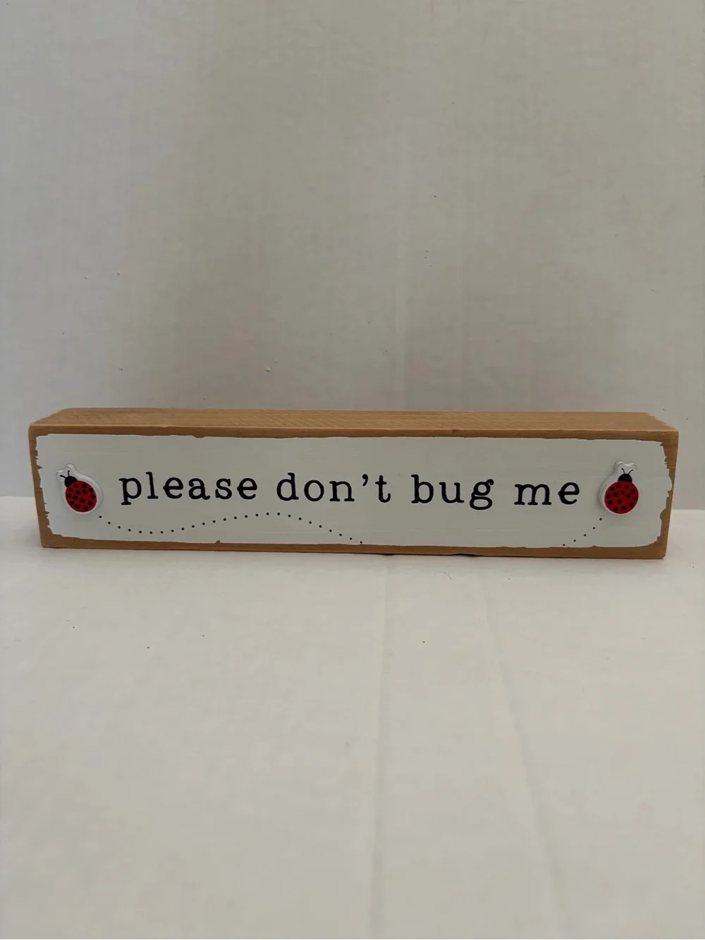 Rustic “Please Don't Bug Me” Wooden Desk Sign